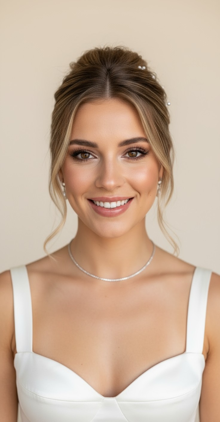 After Messy Updo Bridal